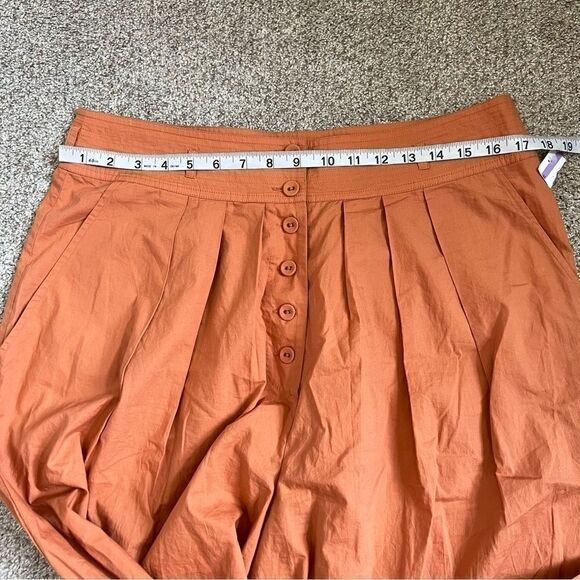 NEW Ulla Johnson orange high rise pleated button fly wide leg pants size 12 - Picture 10 of 13